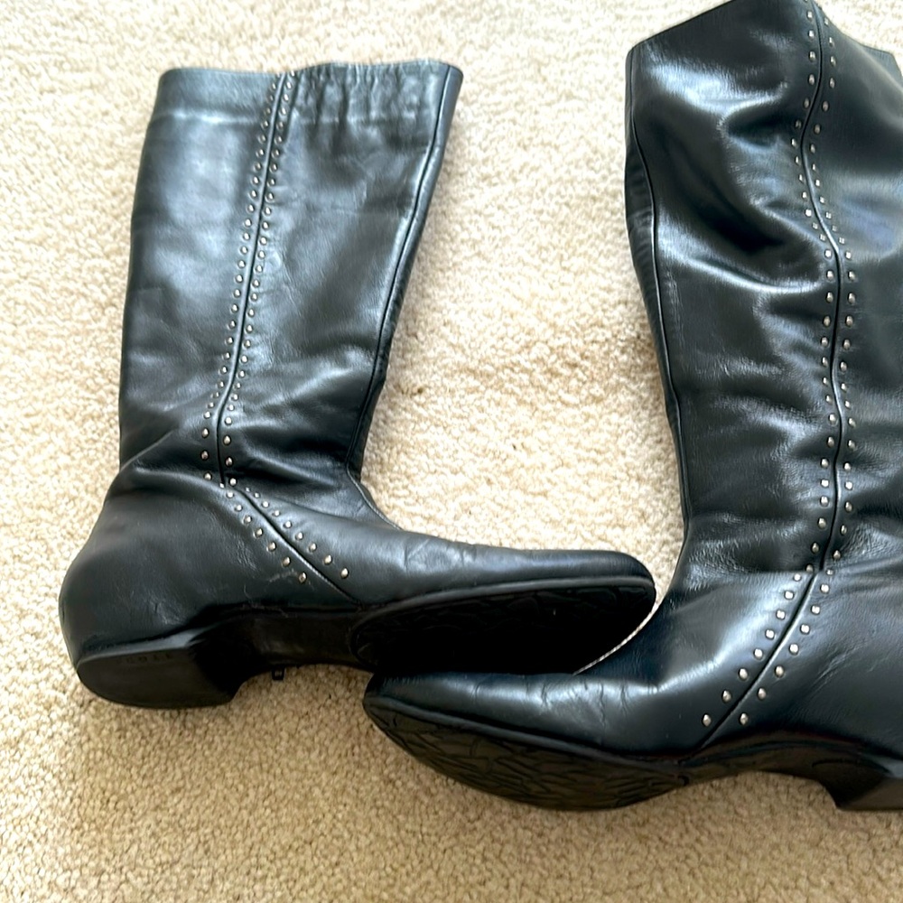 Black leather boots